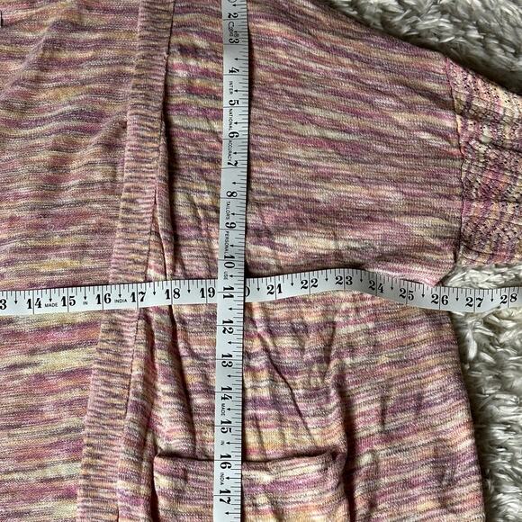 Sundance Long Sleeved Pink Cotton Knit Cardigan Women Petitie XL Pink Lagenlook - Picture 3 of 9